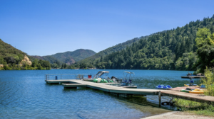 Blue Lakes with dock